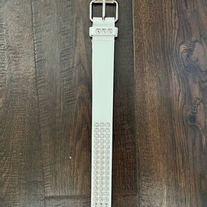White Studded Belt